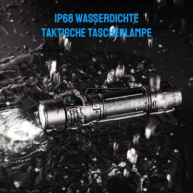 Ліхтарик TrustFire T21R LED 2600 люмен, акумулятор 5000мАг, 5 режимів, IPX8 водонепроникний, тактичний, для кемпінгу, туризму, надзвичайних ситуацій, коричневий