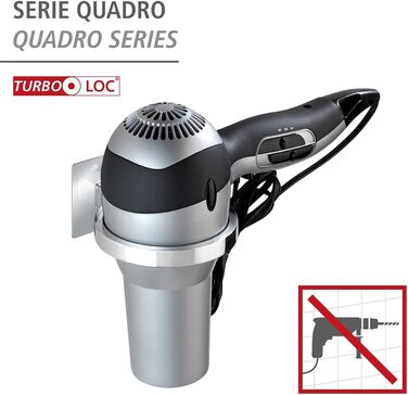 Тримач для фена WENKO Turbo-Loc Quadro, настінний, металевий