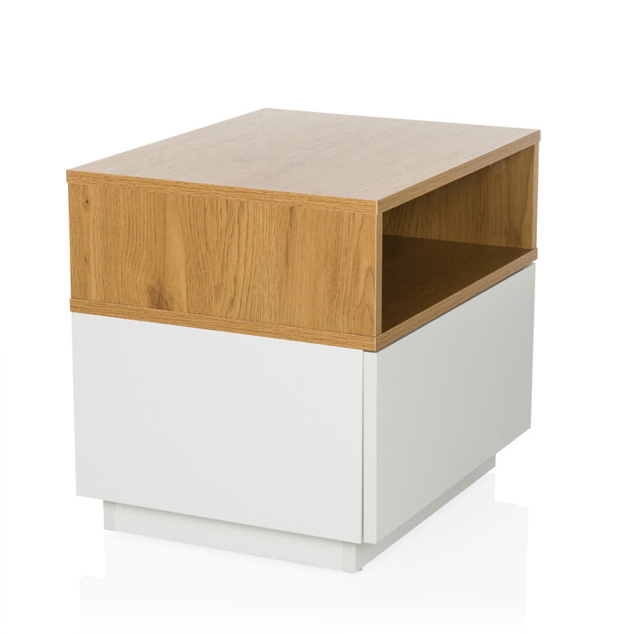 Приліжкова тумбочка MELMO 50x40x45 см білий/дуб hjh LIVING