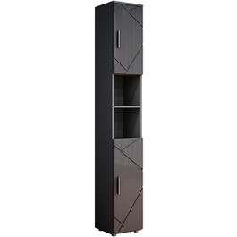 Високий шафа для ванної Vicco Irma, дуб золотий/антрацит, 30x192 см