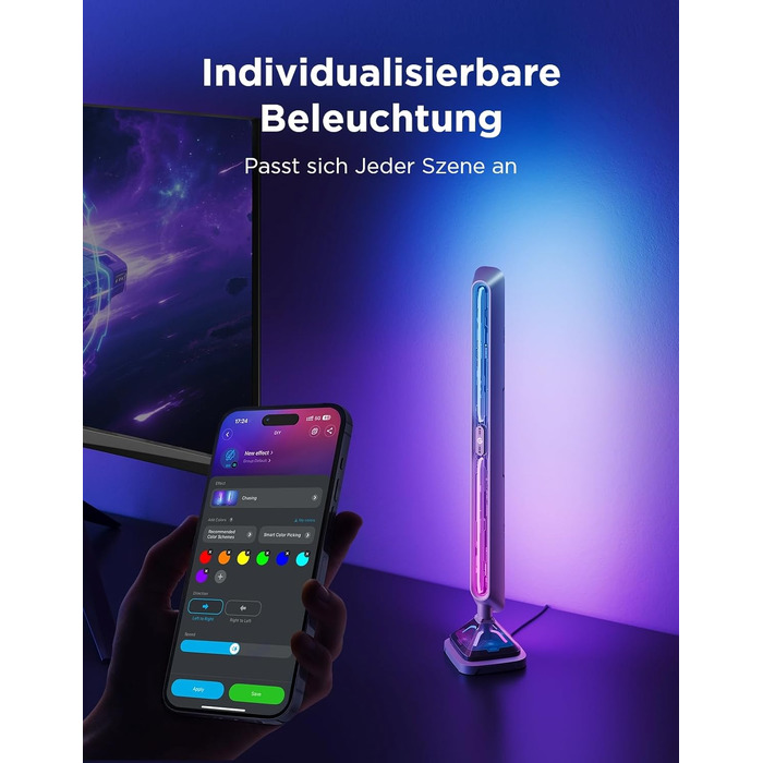 Розумні світлові панелі Govee RGBIC LED Play Lightbars, тристоронні регульовані LED-лампи для геймінгу та створення атмосфери