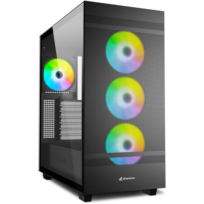 Корпус для ПК Sharkoon Rebel C50 RGB ATX чорний з підсвіткою