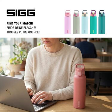 Спортивна пляшка для води Sigg Shield ONE з нержавіючої сталі для газованих напоїв, герметична, BPA-free, 0.75 л (Ruby, Multicolor)