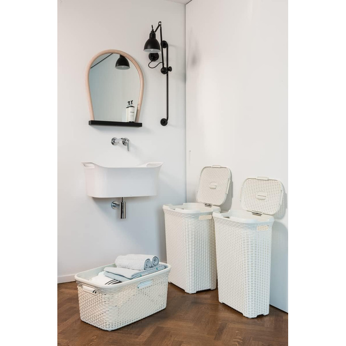 Кошик для білизни CURVER Style 60 л, пластик, кремовий, 44.8x34.1x61.5 см