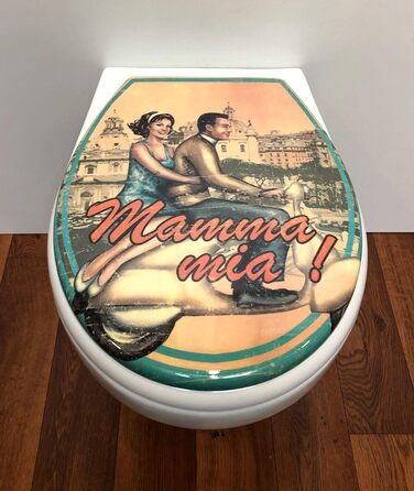 Сидіння для унітазу ADOB Design Mama Mia, дюропласт, плавне закривання, знімне, 59832