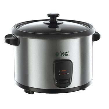 Рисівварка Russell Hobbs 1.8л з функцією пароварки, нержавіюча сталь, скляна кришка, антипригарне покриття, ложка та мірний стакан