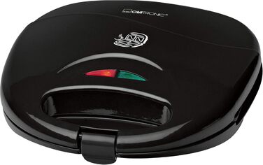 Вафельниця Clatronic WA 3492, антипригарне покриття, 1000 Вт, регулювання ступеня прожарювання, корпус із нержавіючої сталі, Ø 18 см