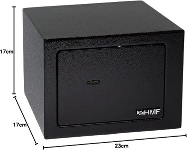 Міні-сейф HMF 49216-02 з ключем, меблевий, 23x17x17 см, чорний