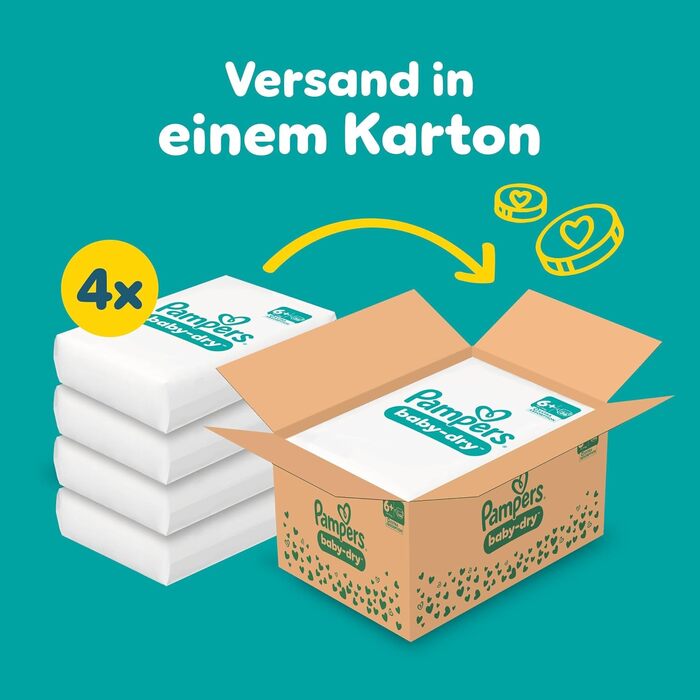 Підгузки Pampers Baby-Dry розмір 8 (17кг+), упаковка 120 шт, на застібках