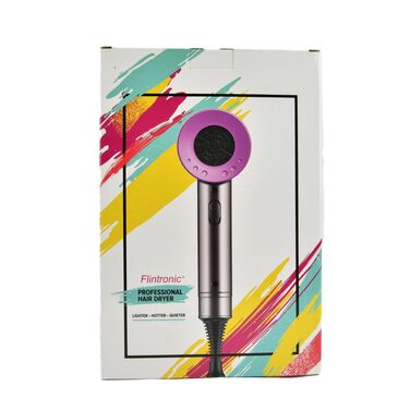 Фен Flintronic 2000W з іонізацією, AC мотором, 4-в-1: дифузор, 2 насадки-концентратори, дорожній фен, 2 режими нагріву, 3 швидкості