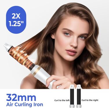 UMIGA Airstyler 5-в-1: Фен-щітка, випрямляч, плойка, об'ємна щітка для волосся 1000W, 3 режими нагріву, рожево-білий