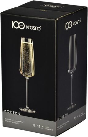 Набір склянок для напоїв Krosno Modern з безсвинцевого кришталю, 220 мл, 6 шт. — для води, соку, пива та коктейлів
