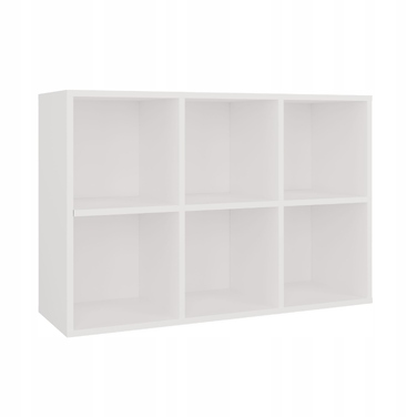 Стелаж TopEshop білий, ламінована плита, 6 полиць, 90x60x30 см