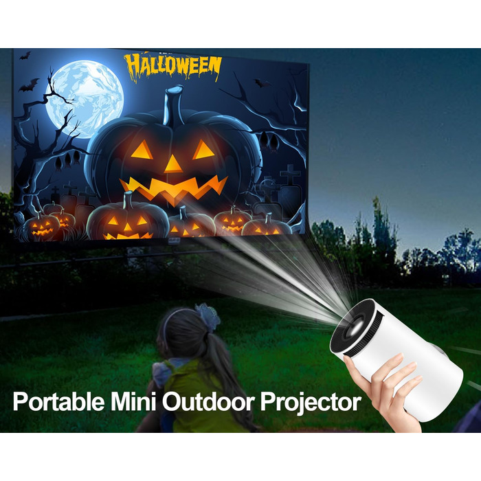 Портативний проєктор Mini Beamer 4K з Android 11: Smart, електричний фокус, 5G WiFi 6, BT 5.0, Full HD 1080P, 260ANSI, авто-корекція трапецеїдальних спотворень, 5W динамік