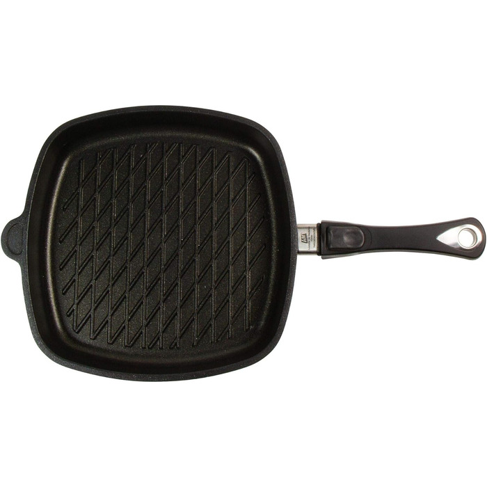Гусятниця AMT Gastroguss 28x28 см, 5 см, BBQ-дно, знімна ручка, алюмінієва, антипригарне покриття Lotan, не для індукції