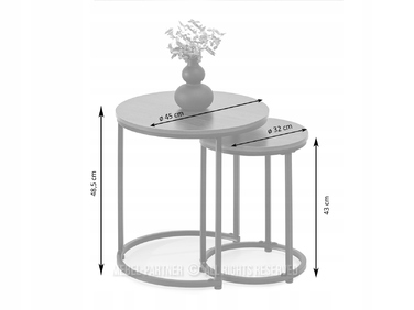 Журнальний стіл Mebel-Partner круглий, 45 x 45 x 48,5 см, чорне дерево, чорний