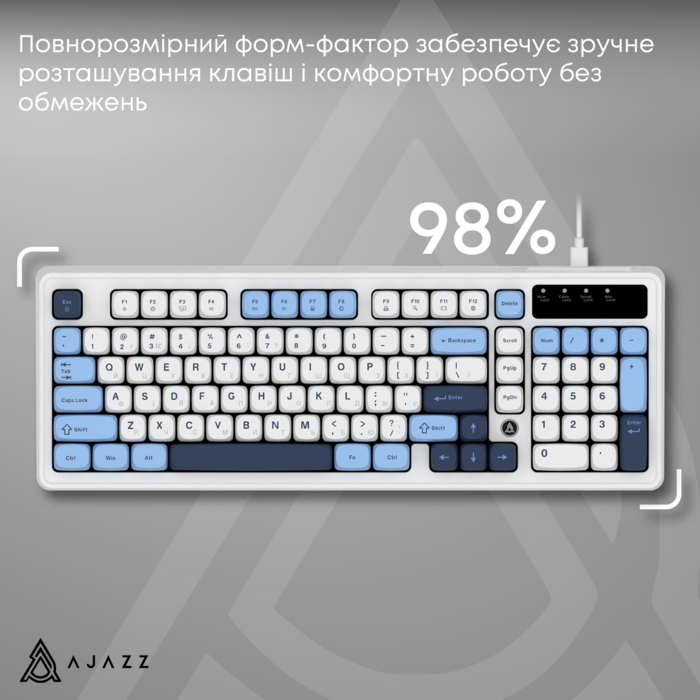 Дротова клавіатура Ajazz AF98 Glacier Blue (AF98-GB)