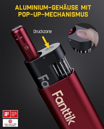 Multifunkціональний акумуляторний інструмент Fanttik F2 Master Mini (Полірування, 3D-друк, гравірування) - 35 насадок, 5 швидкостей, 25000 об/хв, червоний