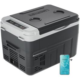 Автомобільний компресорний холодильник EUHOMY 15л з Wi-Fi керуванням (12/24V, 100-240V) для кемпінгу, подорожей, човна - сірий