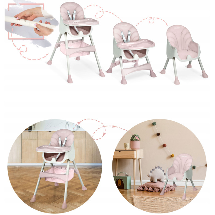 Стілець для годування RicoKids, 92 x 62 x 77 см