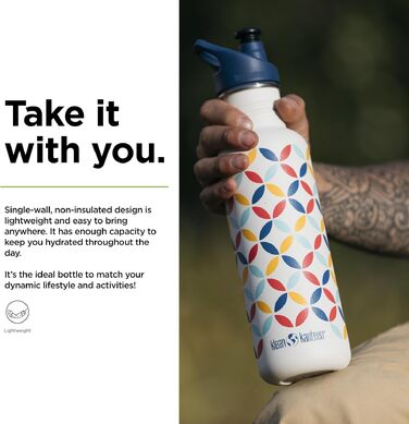 Спортивна пляшка для води Klean Kanteen Classic Retro-Punkt, сталева, 800 мл