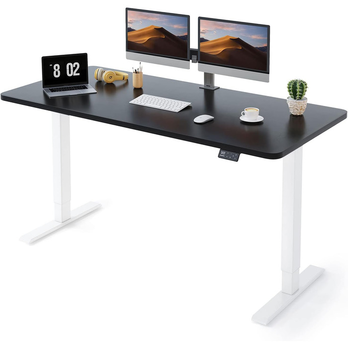 Електричний стіл MAIDeSITe S1 Pro 160x80 см, регульований по висоті, з LED-панеллю пам'яті, для сидіння та стояння, робочий стіл з стільницею