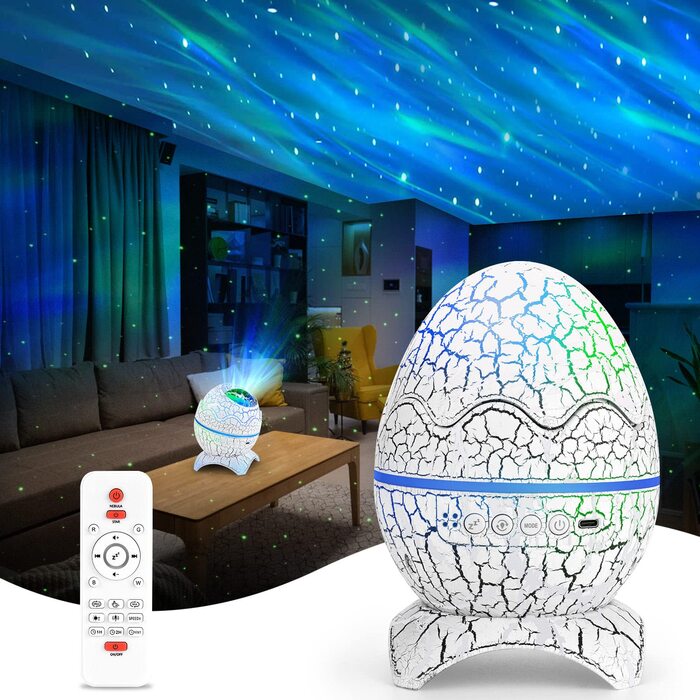 Проєктор зоряного неба LED Sternenhimmel з Bluetooth, нічник-планетарій з пультом, ефекти північного сяйва, білий шум, для дітей та дорослих
