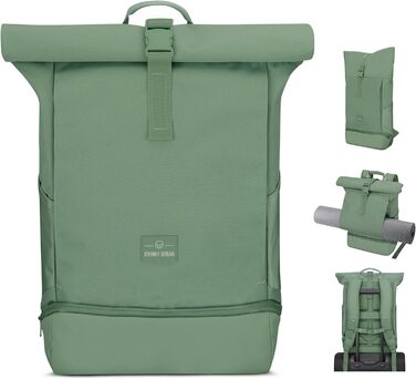Міський рюкзак Johnny Urban Allen Medium 15л, водовідштовхувальний, з відділенням для ноутбука, для жінок і чоловіків, для університету, велосипеда та бізнесу, стійкий до вологи, колір шавлія, екологічний матеріал