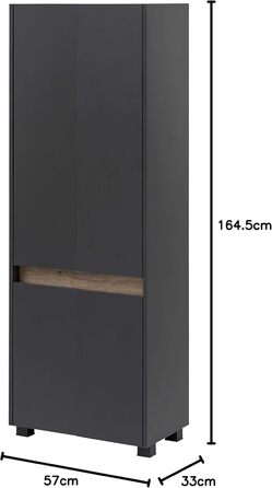 Високий шафа Schildmeyer Cosmo 701514, 57x164,5x33 см, білий, для ванної кімнати