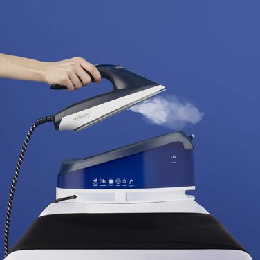 Парова праска-станція Weasy LIN220, 5,5 бар, 2200 Вт, 120 г/хв, нержавіюча підошва, вертикальне відпарювання, безперервна подача пари, резервуар 1,5 л, компактна