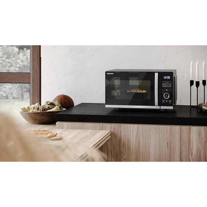 Мікрохвильова піч SHARP QS254AEB 900 Вт, 10 режимів, розморожування, чорна
