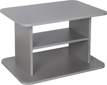 Журнальний стіл RICOO з місцем для зберігання, 69x50x45 см, дерев'яний, сірий, для вітальні та дивану