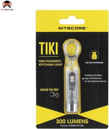 Міні-ліхтарик Nitecore TIKI, надяскравий, 300 лм, UV світло, перезаряджуваний, брелок-ліхтарик