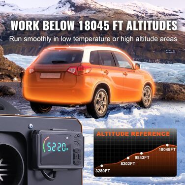 Автономний дизельний обігрівач повітря VEVOR 12V 5кВт з LCD-дисплеєм, Bluetooth-керуванням та пультом (10 м)