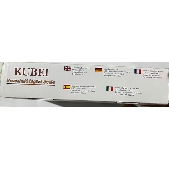 Цифрова кухонна вага KUBEI 5кг/0,1г, велика нержавіюча платформа, USB-заряджання, високоточна побутова вага, таймер вимкнення