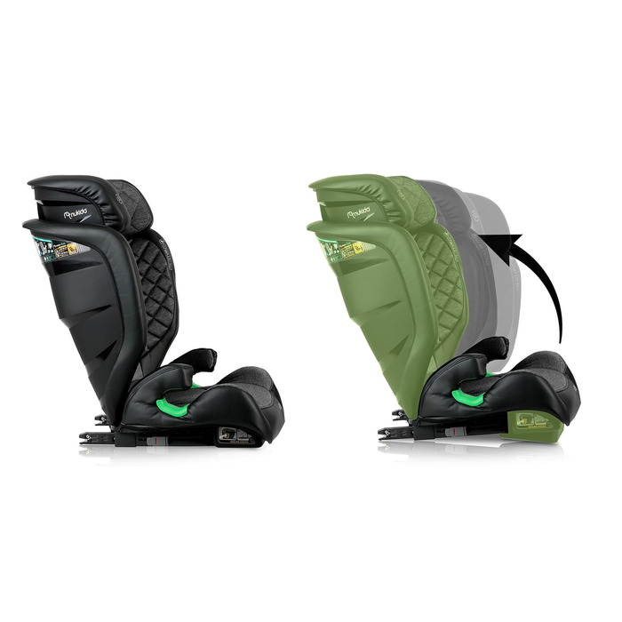 Автокрісло Nukido для дітей 15-36 кг, 4-12 років, ISOFIX, регулювання підголівника та нахилу, Louis (темно-сірий)