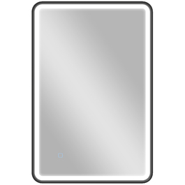Дзеркало для ванної кімнати LED 90 x 60 см, підсвічування, 3 кольори, регулювання яскравості, функція пам'яті, горизонтальне та вертикальне кріплення, чорний колір