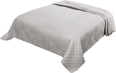 Плед Woltu 70x20 см, Patchwork, двосторонній, з мікрофібри, стеганий, для ліжка/софи, 220x240 см (світло-сірий)