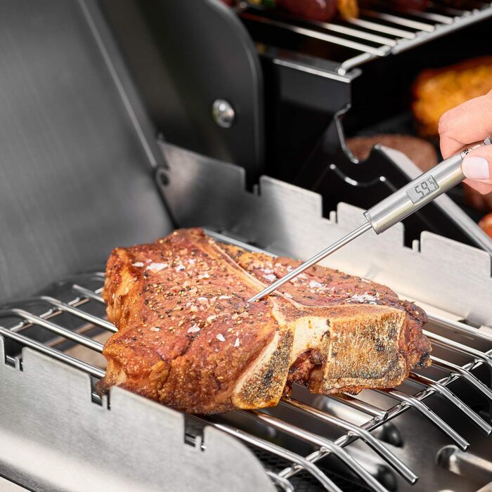Термометр кулінарний RÖSLE Gourmet з цифровим дисплеєм, °C/°F, -40°C до +200°C, нержавіюча сталь 18/10, 21.5 см, сріблястий