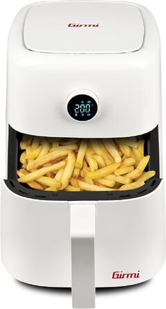 Аерофритюрниця Girmi FG86 Ecofrit Easy на 5 літрів, 1400 Вт, 6 програм, дисплей з поворотним регулятором, таймер, книга рецептів