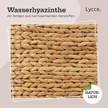 Кошик для білизни Lycce з водяної гіацинти, 46 л, 2-секційний, овальний, з кришкою та металевим каркасом, для ванної та спальні