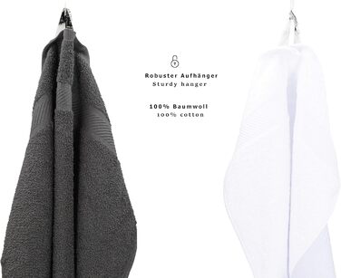 Набір рушників Betz Palermo 6 шт: 2 душових 70x140 см, 4 для рук 50x100 см, для сауни, лежак, антрацит-білий