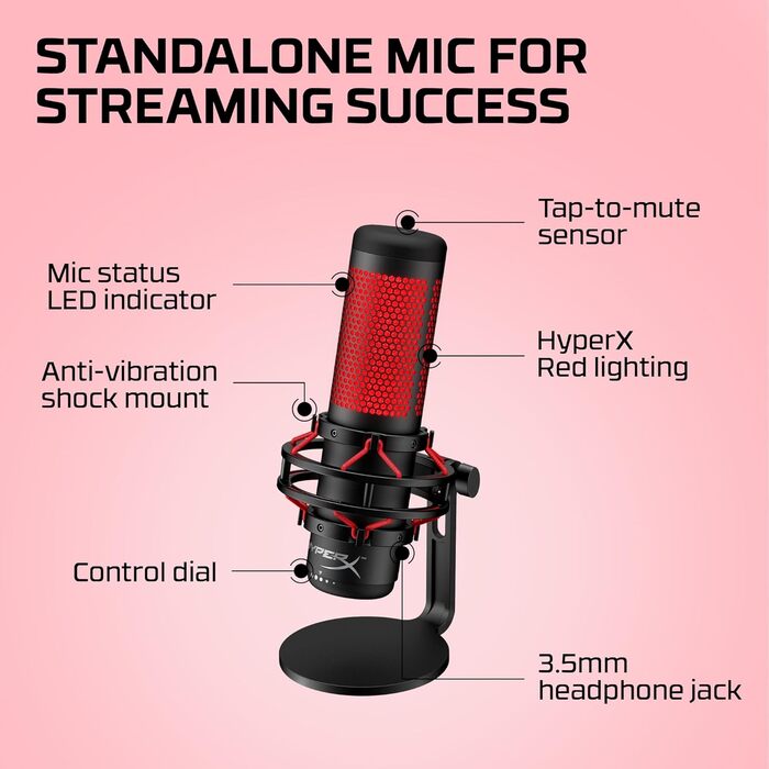 Мікрофон HyperX QuadCast USB для стрімінгу та ігор, чорний