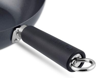 Великий карбоновий вок Ken Hom 27 см для індукції, антипригарний, з фенольним ручкою, набір з кухонним ножем 18 см