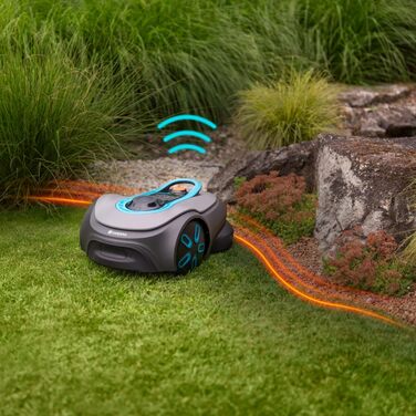 Робот-газонокосачка Gardena Smart Sileno Free Set 600 м²: LONA Intelligence, обрізка по краю, без кабелю, тиха робота, керування через додаток (19921-20)