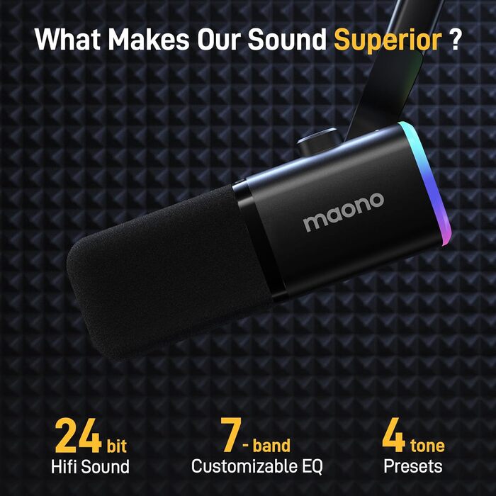 Динамічний мікрофон MAONO PD100X XLR/USB для стрімінгу, подкастів, геймінгу, YouTube, з програмним забезпеченням, кнопкою вимкнення звуку та регулятором гучності, сумісний з ПК, PS4/5, Mac