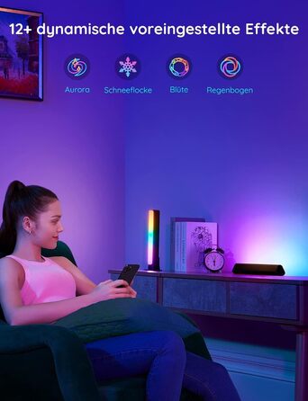 Світлодіодна LED-лампа Govee Lightbar RGBICWW для підсвітки телевізора, 16 млн кольорів, керування через Alexa, Google Assistant та мобільний додаток, диммована, для кімнати і геймінгу