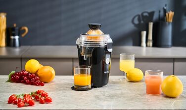 Citrus-прес електричний Fridja F800 Premium для апельсинів та лимонів, нержавіюча сталь, 400 мл, 50 Вт, чорний
