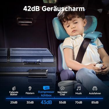 Автомобільний компресорний холодильник AAOBOSI 45л з Wi-Fi, USB зарядкою, LED підсвіткою 12/24V/220V для авто, кемпінгу, подорожей