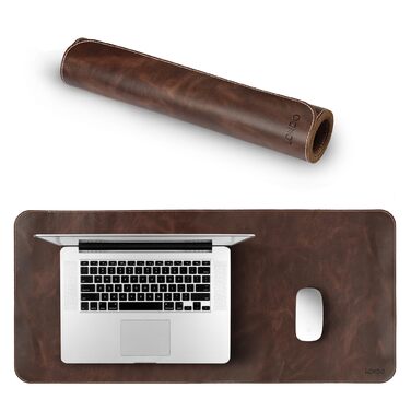 Килимок для миші Londo Echtleder з натуральної шкіри, великий, з антиковзною основою, коричневий